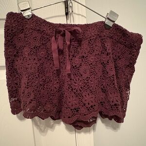 No Boundaries Dark Purple Lace Shorts